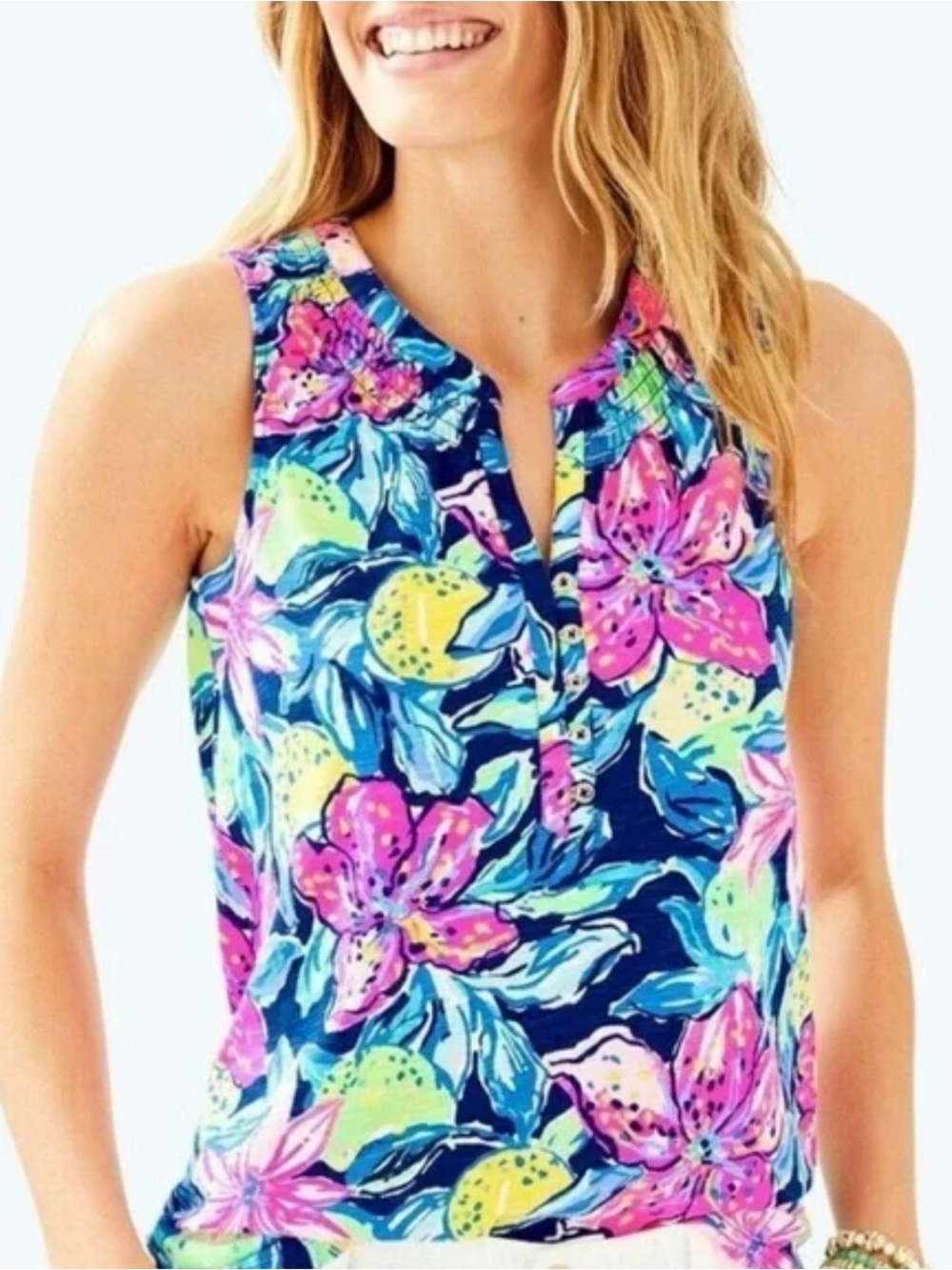 Lilly Pulitzer Essie Sleeveless tank in Nauti Navy Capri Soleil size medium NWOT
